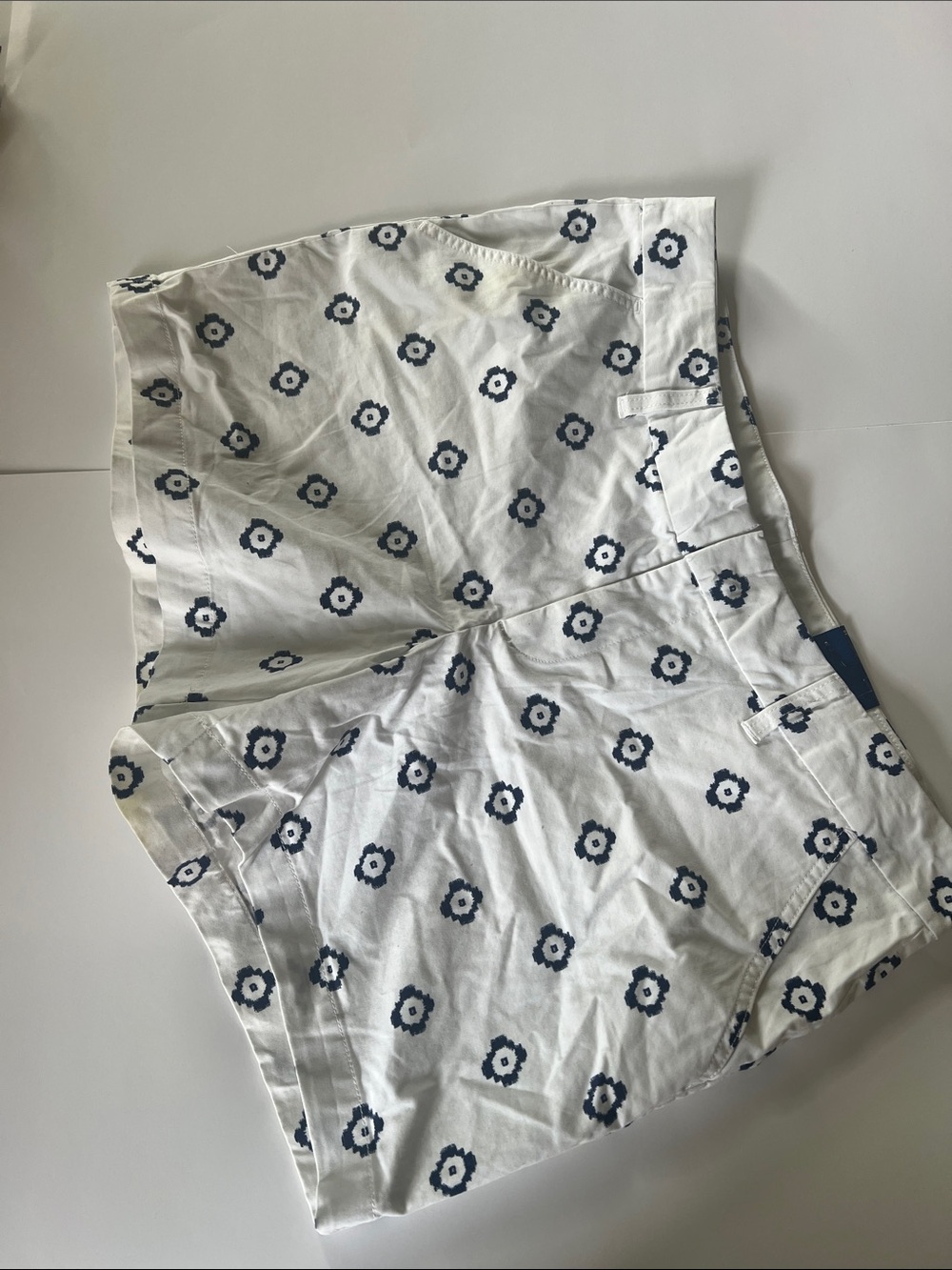 Le Tigre White Shorts with Navy Floral Print